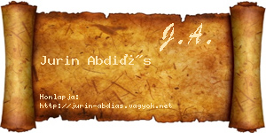 Jurin Abdiás névjegykártya
